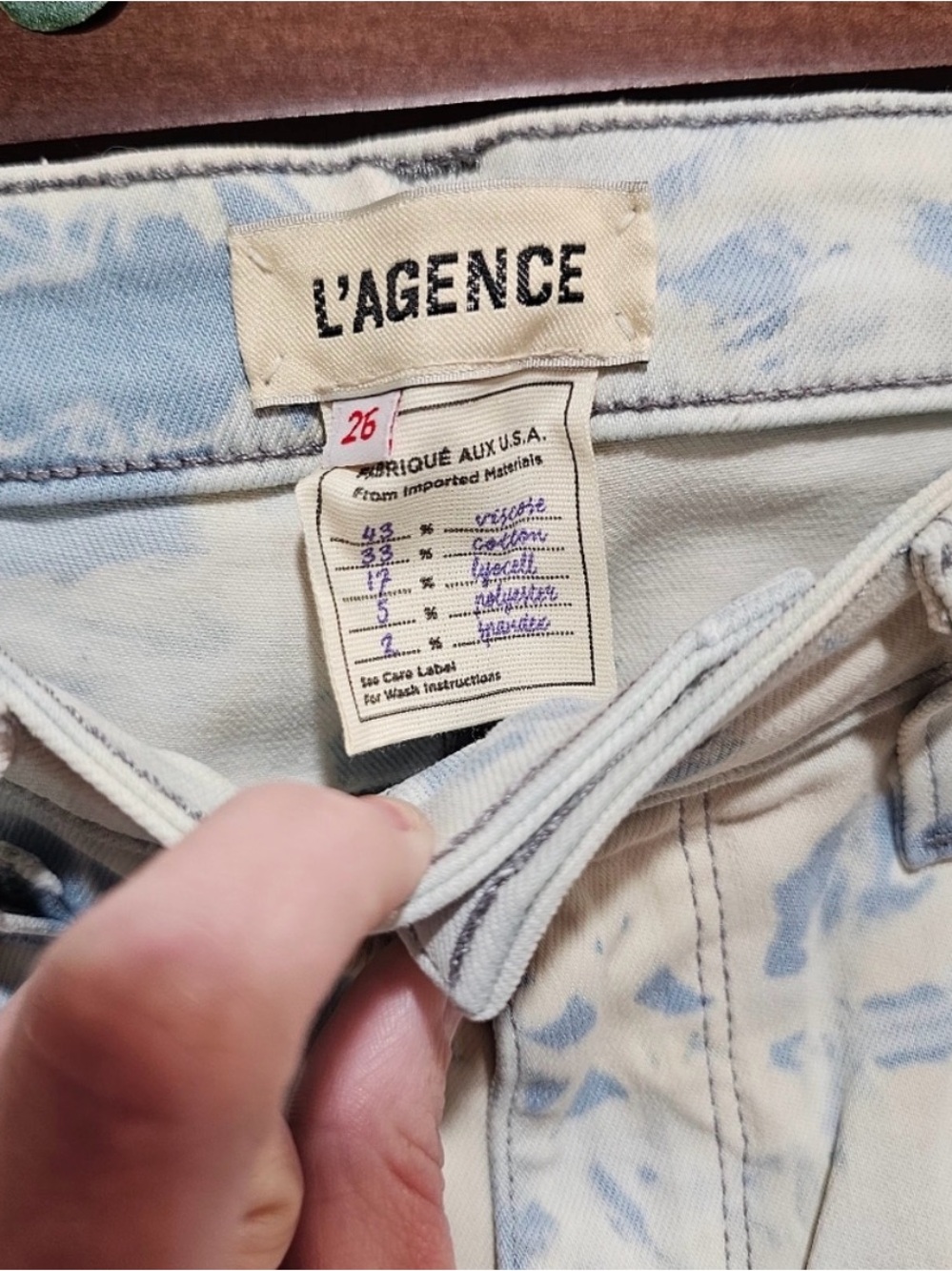 RARE L'AGENCE lyocell Pale Blue Tie-Dye Jeans 80’s 90’s